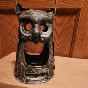 Vintage Hanging Owl Lantern/Candle Holder